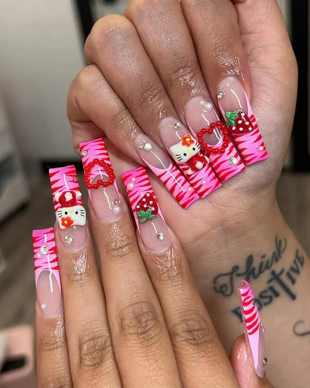 Pink French Tips Nail Designs