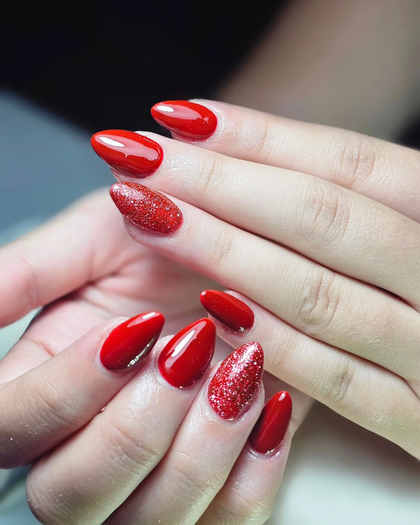 Red Almond Nails