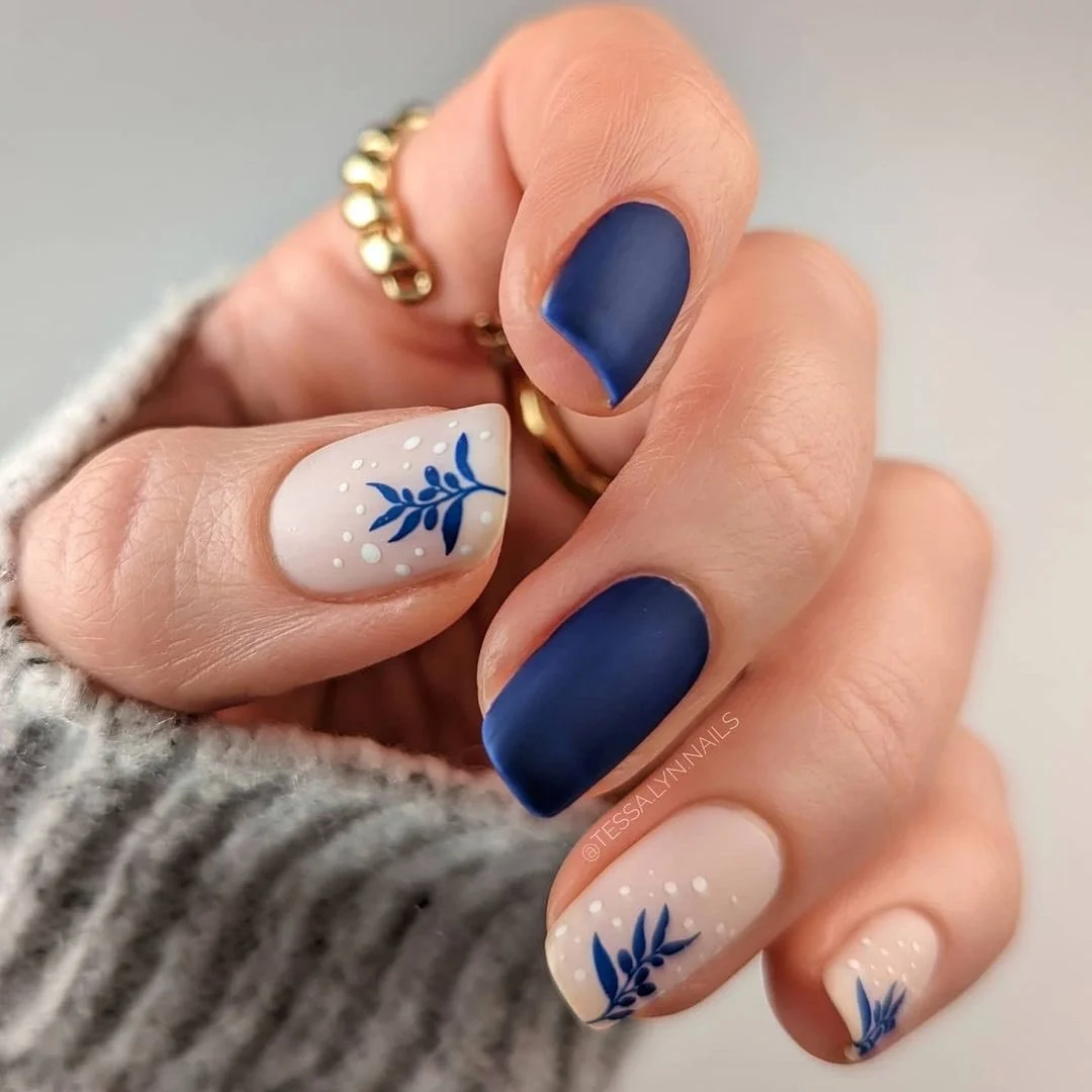 Blue Winter Nails