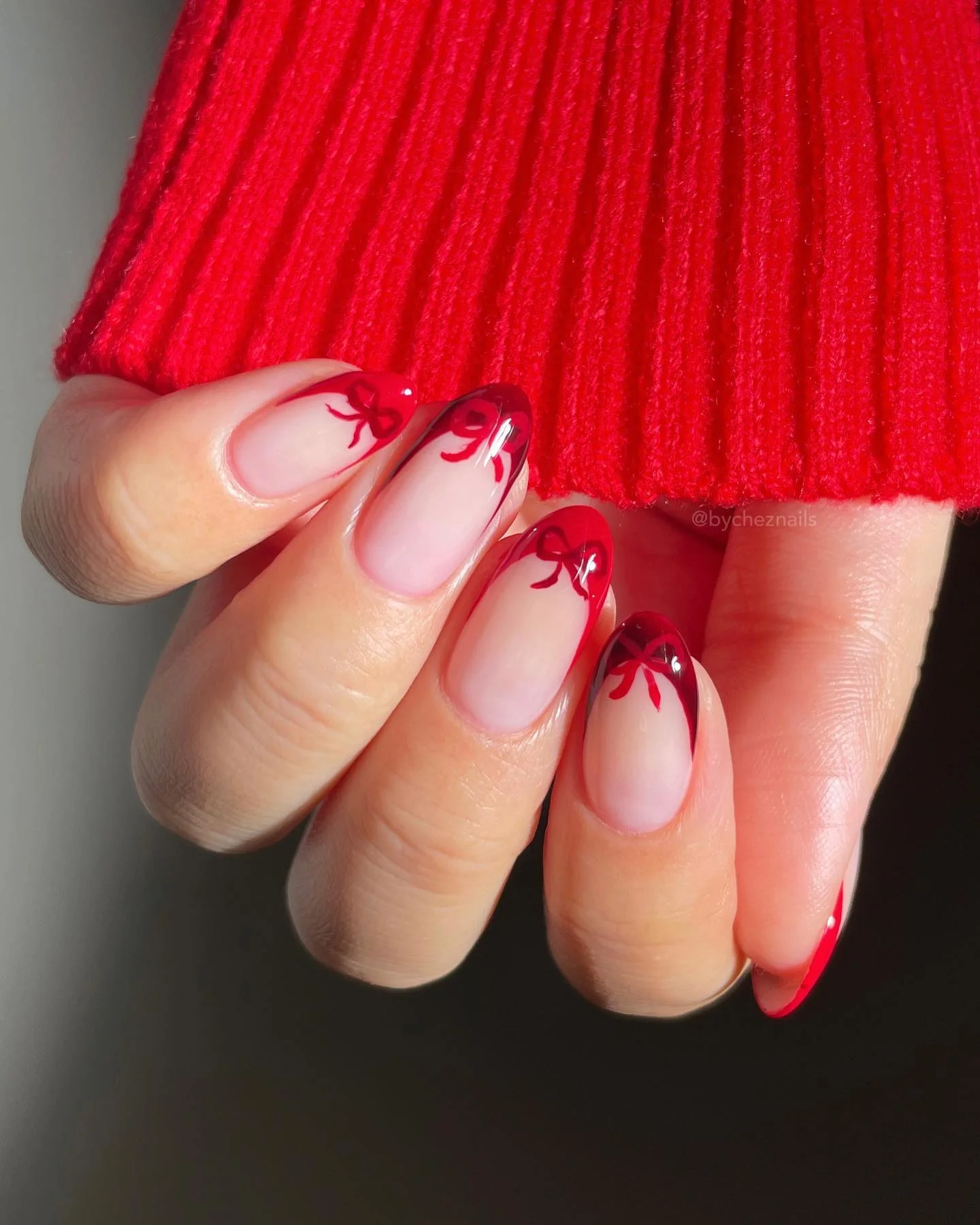 Christmas French Tip Nail