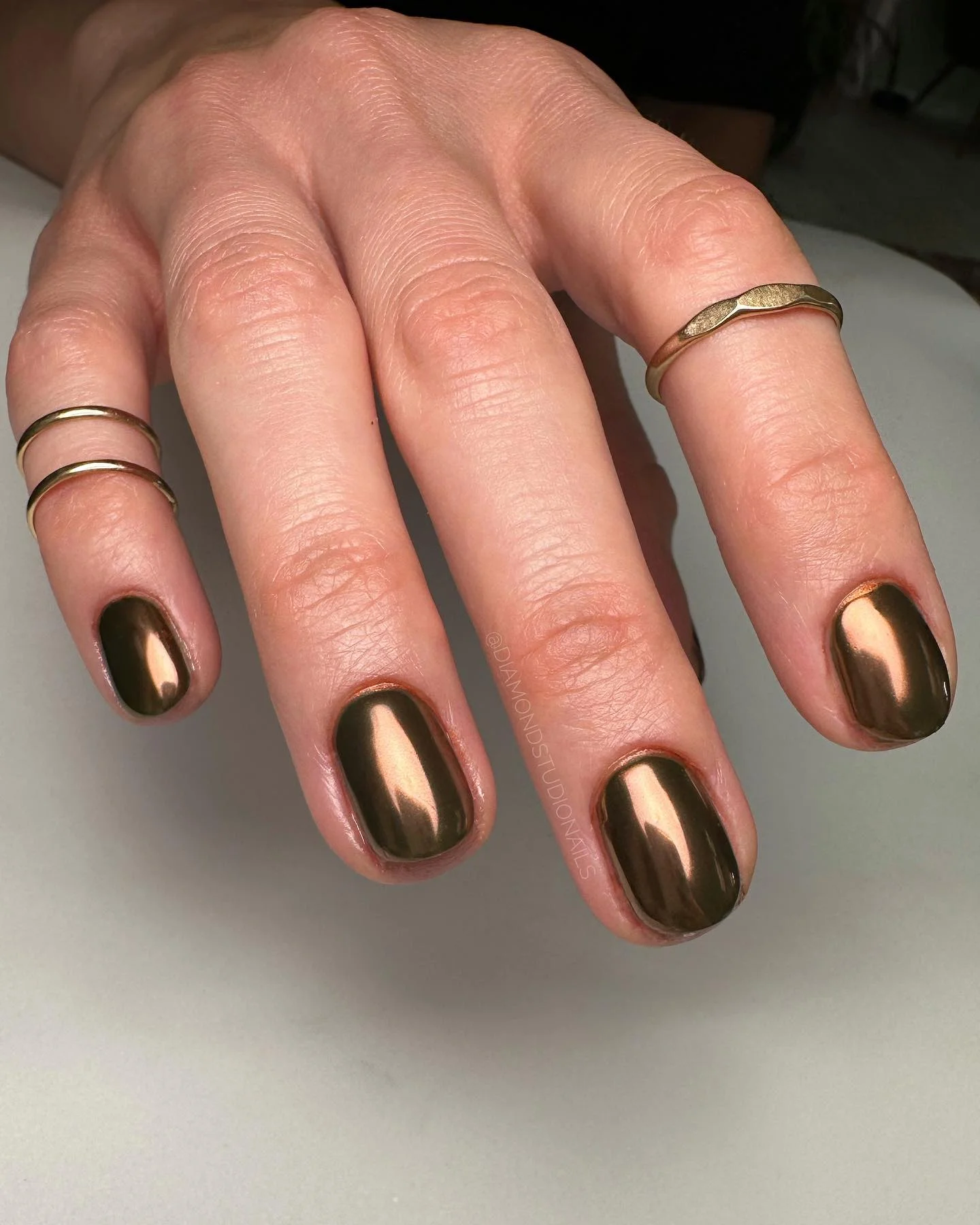 Thanksgiving Chrome Nails
