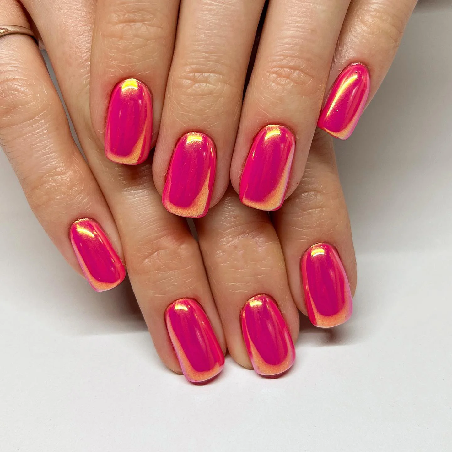 Pink Chrome Nails