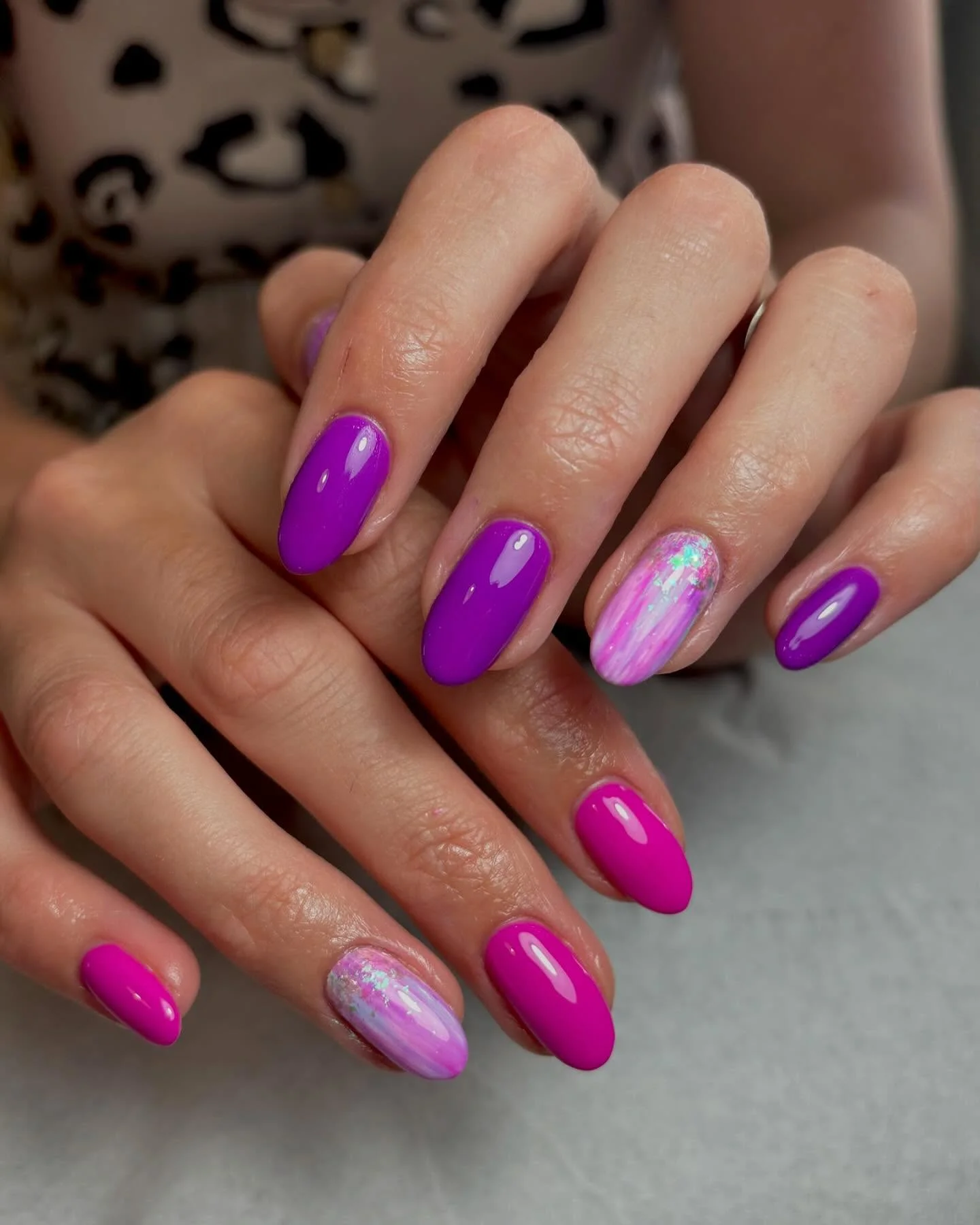 Pink and Purple Nail