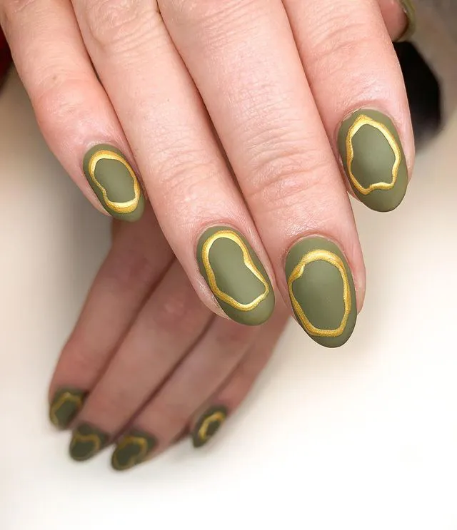 Olive Green Nail