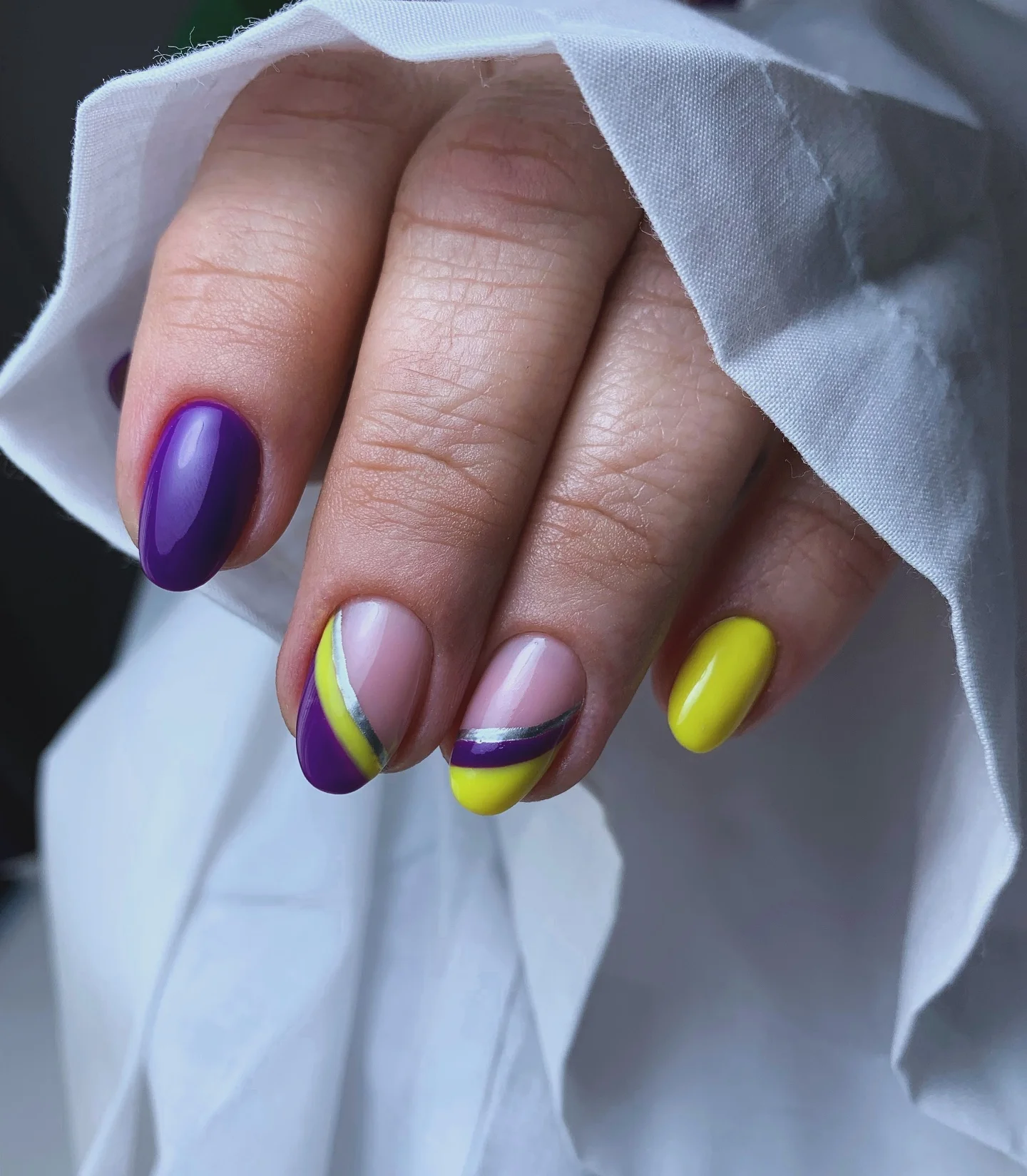 Purple and Yellow Nail