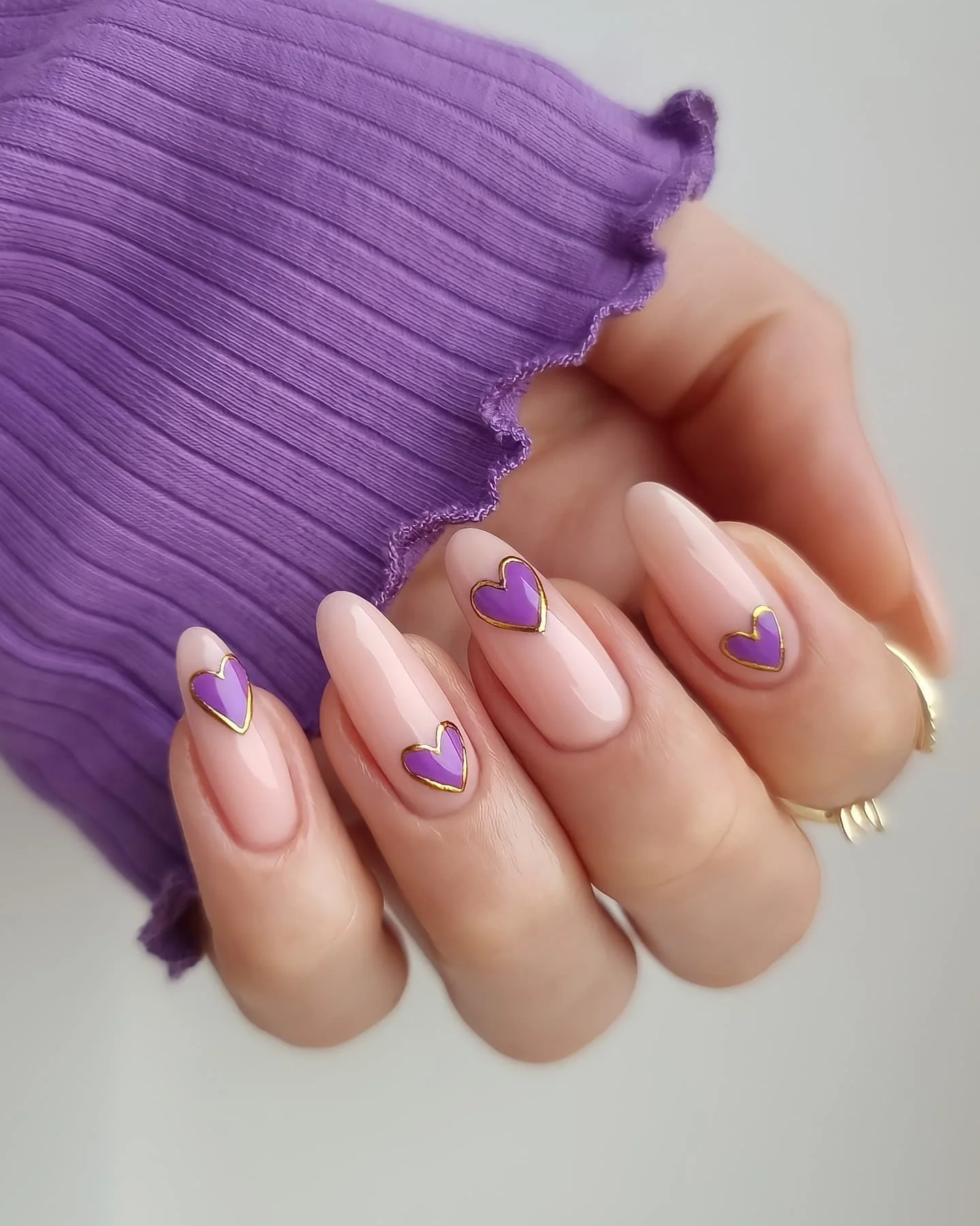 Purple & Gold Nail