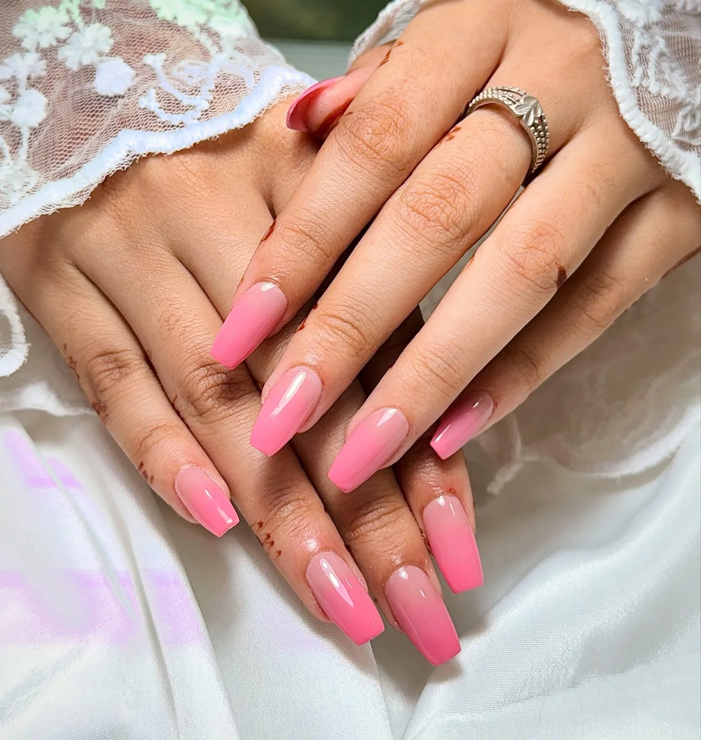 Pink Ombre Nail